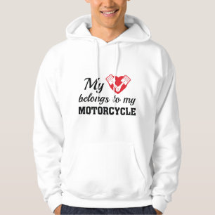 Motorfiets voor hartproducten hoodie