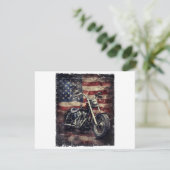  Motorfiets VS Vlag Retro Biker Amerikaans Bedankkaart (Staand voorkant)