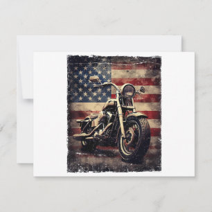 Motorfiets VS Vlag Retro Biker Amerikaans Bedankkaart