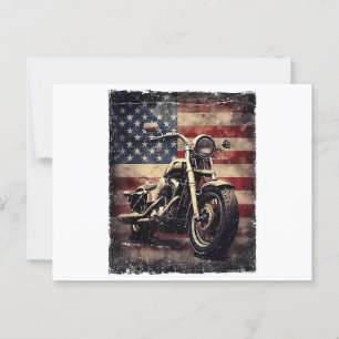Motorfiets VS Vlag Retro Biker Amerikaans Briefkaart