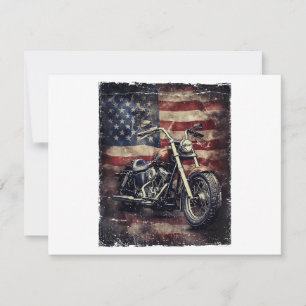 Motorfiets VS Vlag Retro Biker Amerikaans Feestdagenkaart