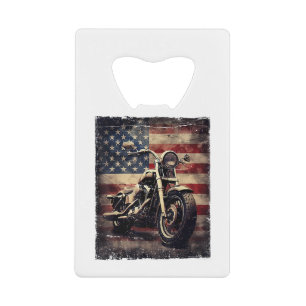  Motorfiets VS Vlag Retro Biker Amerikaans Kredietkaart Flessenopener