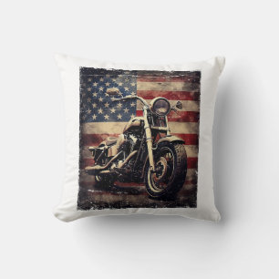  Motorfiets VS Vlag Retro Biker Amerikaans Kussen