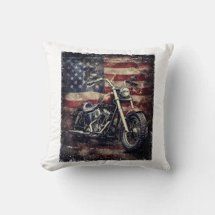  Motorfiets VS Vlag Retro Biker Amerikaans Kussen