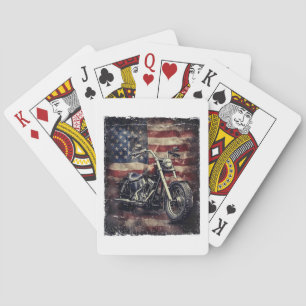Motorfiets VS Vlag Retro Biker Amerikaans Pokerkaarten