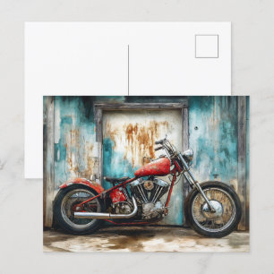  motorfiets Waterverf Briefkaart