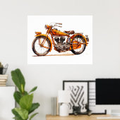  Motorfiets Waterverf Kunst Poster (Thuiskantoor)