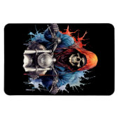 Motorfiets Waterverf Skeleton Rider Magneet (Horizontaal)