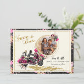 Motorfiets Weddenschap Foto opslaan Datum Kaart (Staand voorkant)