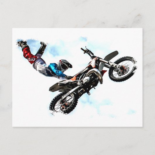 motorfietsbiker acrobatic sport briefkaart (Voorkant)