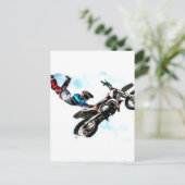 motorfietsbiker acrobatic sport briefkaart (Staand voorkant)