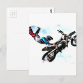 motorfietsbiker acrobatic sport briefkaart (Voorkant / Achterkant)