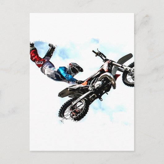 motorfietsbiker acrobatic sport briefkaart (Voorkant)