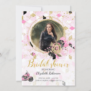 Motorfietsbridal Shower Invitation Kaart