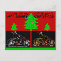 Motorfietsen Christmas Post Kaart