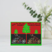 Motorfietsen Christmas Post Kaart (Staand voorkant)