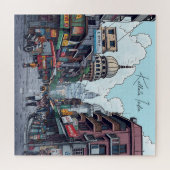 Motorfietsen in het centrum van Kolkata, India Legpuzzel (Horizontaal)