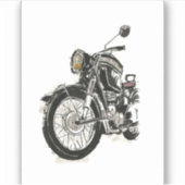 Motorfietsen in inkt IV Sticker (Voorkant)