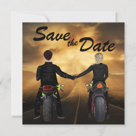 Motorfietsen met dubbele sturing Magical Sunset We Save The Date