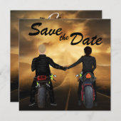 Motorfietsen met dubbele sturing Magical Sunset We Save The Date (Voorkant / Achterkant)