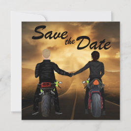Motorfietsen met dubbele sturing Magical Sunset We Save The Date