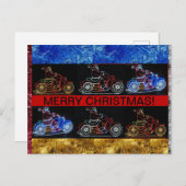 Motorfietsen op een kerstkaart feestdagenkaart (Voorkant / Achterkant)