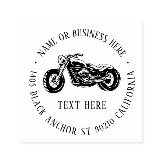  motorfietsenbikernaam en retouradres  zelfinktende stempel (Design)