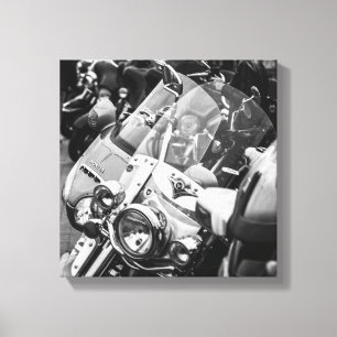 Motorfietsenrijders rijwielen - Gegevens Canvas Afdruk