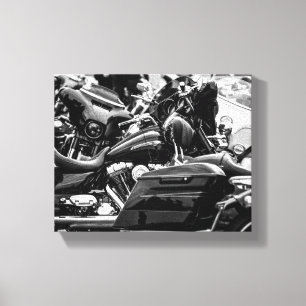 Motorfietsenrijders rijwielen - Gegevens Canvas Afdruk