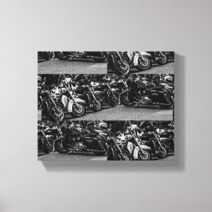 Motorfietsenrijders rijwielen - Gegevens Canvas Afdruk