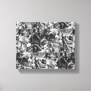 Motorfietsenrijders rijwielen - Gegevens Canvas Afdruk