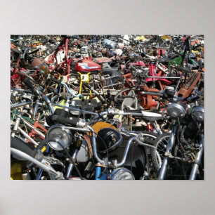 Motorfietsenwerf — Fotografie Poster