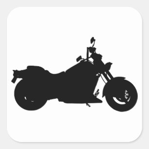 Motorfietser Silhouette Vierkante Sticker