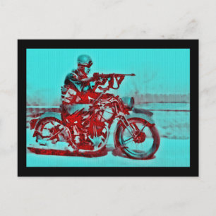 Motorfietser Soldaat WWII Briefkaart