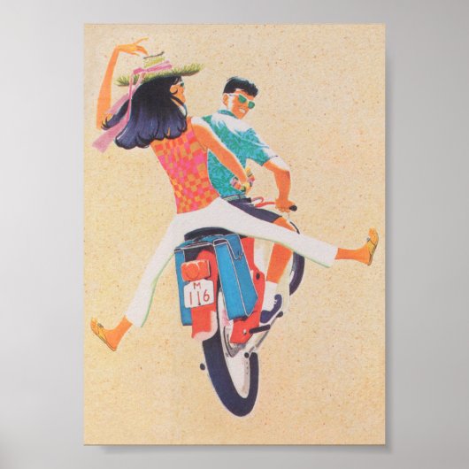 Motorfietserriders Retro Vintage Poster (Voorkant)