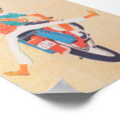 Motorfietserriders Retro Vintage Poster (Hoek)