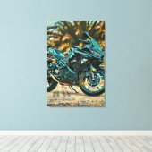 Motorfietsgeschenken Canvas Afdruk (Insitu (Houten vloer))