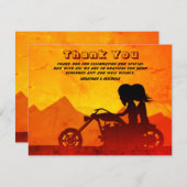 Motorfietskoestenberg - Sunset Weddenschap Bedankkaart (Voorkant / Achterkant)