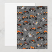 Motorfietspatroon Gift Biker Tools Grey Oranje Bedankkaart (Voorkant / Achterkant)