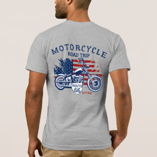 Motorfietsroute 66 VS-vlag aanpassen T-shirt