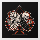 Motorfietsshop Angel in Devil Ace of Spades Raamsticker (Vel)
