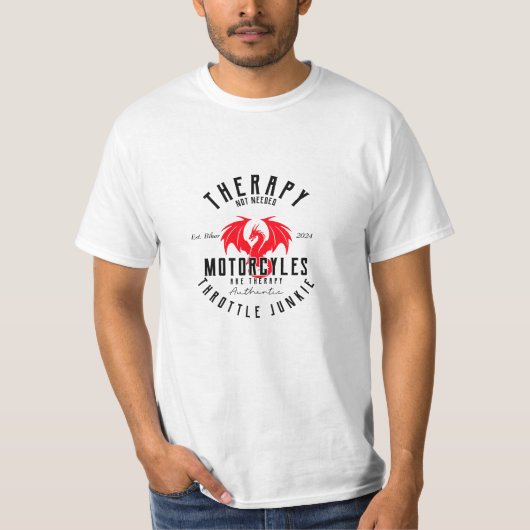 Motorfietstherapie T-shirt (Voorkant)
