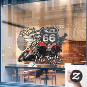 Motorfietstocht Historische Route 66 Business Shop Raamsticker