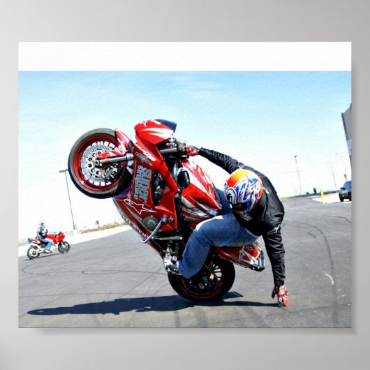 Motorfietstunt Poster (Voorkant)