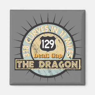 Motorfietsweg Draak in Deals Gap Magneet