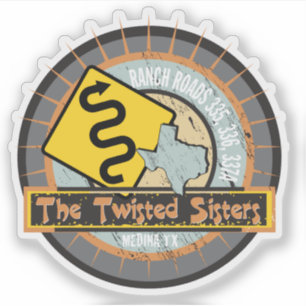 Motorfietsweg: Twisted Sisters in Texas Biker Sticker