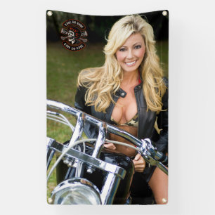 Motorfietswinkel Logo Bikini Babe Vertica aanpasse Spandoek