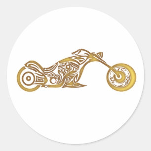 Motorfiettribaal - Kies achtergrondkleur Ronde Sticker