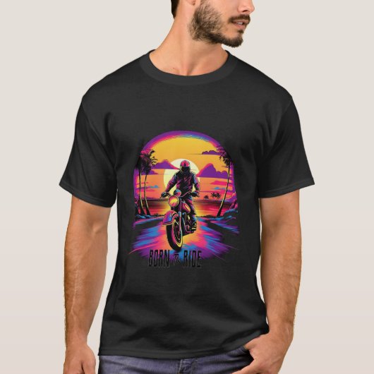 MotorGeboren naar T-shirt met ride (Voorkant)
