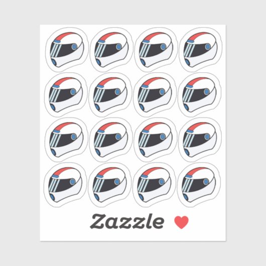Motorhelm Moto Racer Sport Doodle Planner Sticker (Vel)